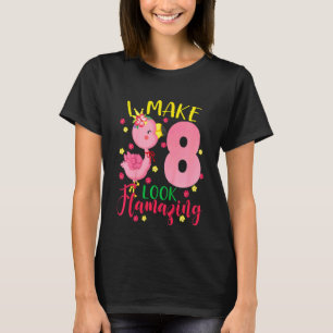Camiseta Niños Que Hago 8 Lucir Flamante Cute Flamingo Birt