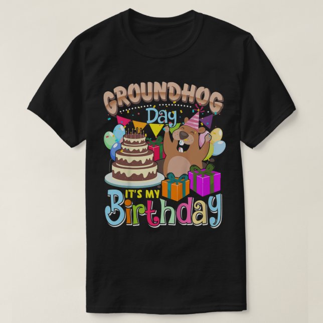 Camiseta Niños Que Nací En El Día De La Groundhog - Nacimie (Diseño del anverso)