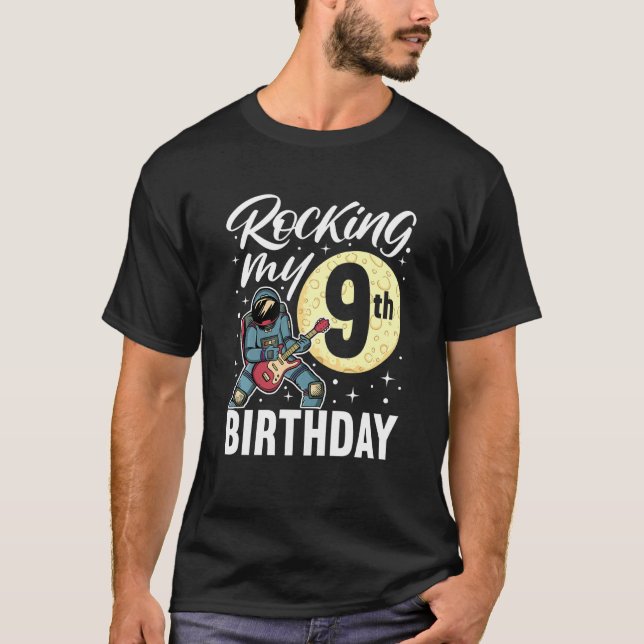 Camiseta Niños que rompen mi noveno cumpleaños con guitarra (Anverso)