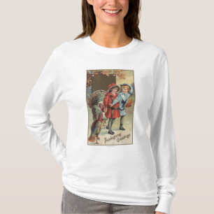 Camiseta Niños que sostienen una calabaza, pavos