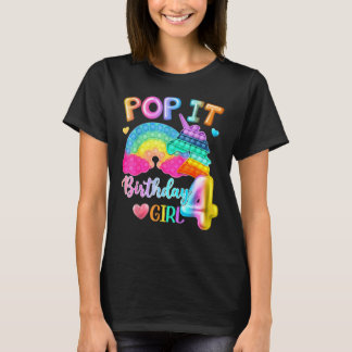 Camiseta Niños Que Usan El Chica De Cumpleaños 4 Para Chica