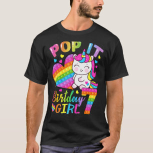Camiseta Niños Que Usan El Chica De Cumpleaños 7 Para Chica
