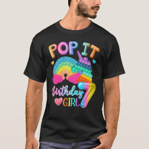 Camiseta Niños Que Usan El Chica De Cumpleaños 7 Para Chica