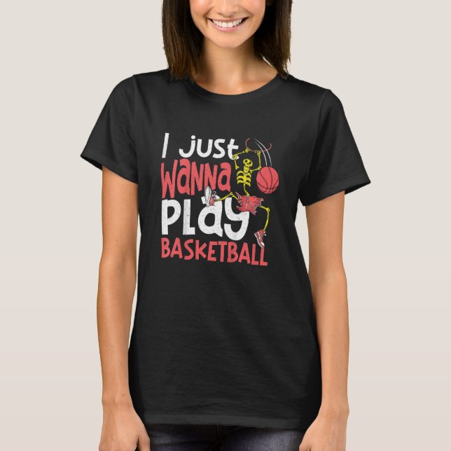 Camiseta Niños, quiero jugar al baloncesto (Anverso)
