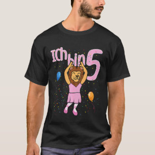 Camiseta Niños Quinto cumpleaños Ballet León Ich Bin Fünf