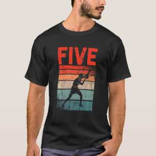 Camiseta Niños Quinto Cumpleaños Mesa Retro Tenis 5 Años B