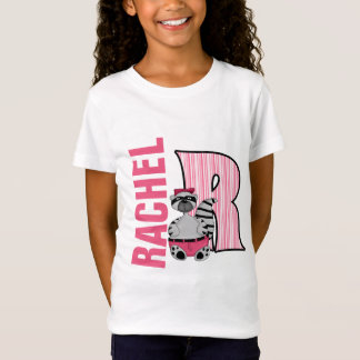 Camiseta Niños "R" Monogramados | Raccoon rayado rosado
