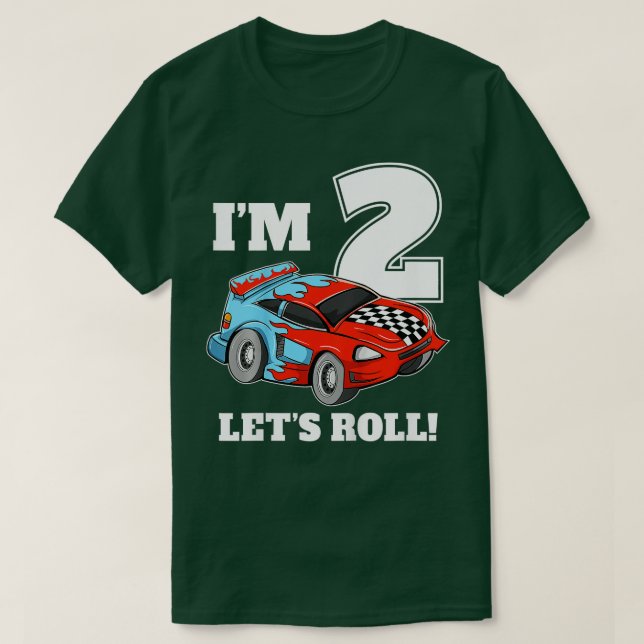 Camiseta Niños Race Car 2º cumpleaños 2 Niño Racin (Diseño del anverso)