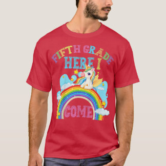 Camiseta Niños Rainbow Unicorn Acá Quinto Grado