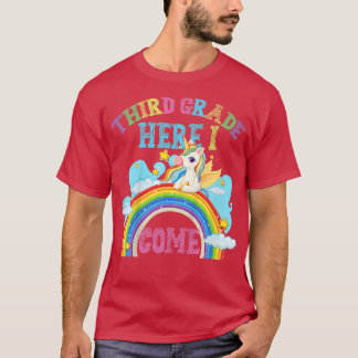 Camiseta Niños Rainbow Unicorn Acá tercer grado 