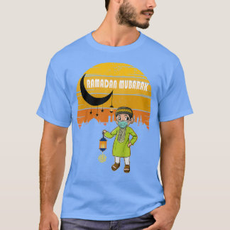 Camiseta Niños Ramadan Mubarak caligrafía de fuente árabe c