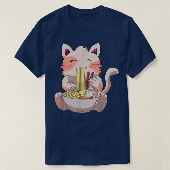 Camiseta Niños Ramen Cat Anime Bowl Kawaii Neko Japonés Bo (Diseño del anverso)