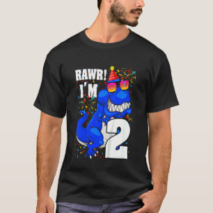 Camiseta Niños Rawr de 2 años Soy el segundo niño de cumple