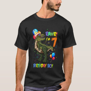 Camiseta Niños Rawr de 7 años Soy el niño de 7 años Dinosau