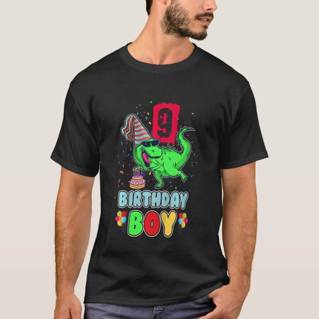 Camiseta Niños Rawr de 9 años Soy Dinosau de 9 años (Anverso)