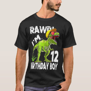 Camiseta Niños Rawr Dinosaurio Rex de 12 años 12º cumpleaño