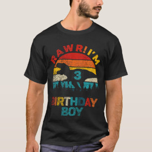 Camiseta Niños Rawr Im 3 Dinosaurio 3er cumpleaños Niño 3 a