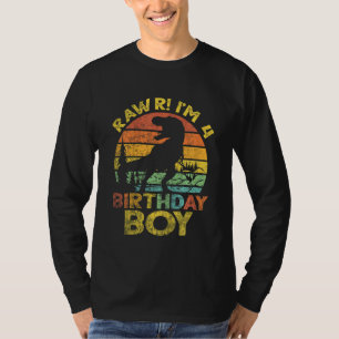 Camiseta Niños Rawr Im 4 Cuarto Cumpleaños Rex Dinosaur 4 A