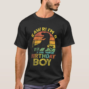 Camiseta Niños Rawr Im 4 Cuarto Cumpleaños Rex Dinosaur 4 A