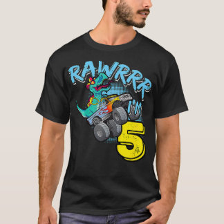 Camiseta Niños Rawr Im 5 5 Monstruo de Cumpleaños Camión TR