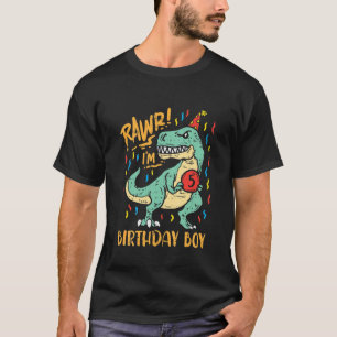 Camiseta Niños Rawr Im 5 Niño De Cumpleaños Trex Dinosaur C