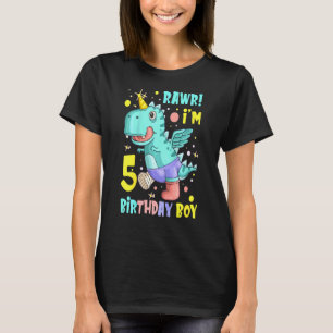 Camiseta Niños Rawr Im 5 Quinto Cumpleaños Niño Trex Dinosa