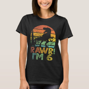 Camiseta Niños Rawr Im 6 Dinosaur Rex 6 Años Sexto Bi