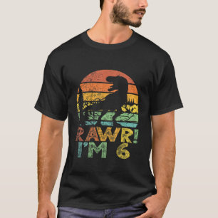 Camiseta Niños Rawr Im 6 Dinosaurios T Rex 6 Años Sexto
