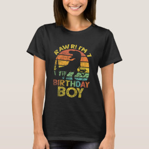 Camiseta Niños Rawr Im 7 7º Nacimiento Niño Rex Dinosaurio