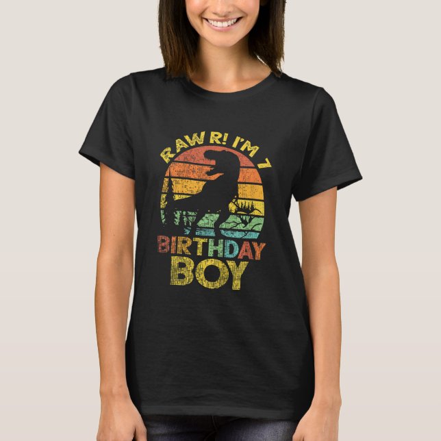 Camiseta Niños Rawr Im 7 7º Nacimiento Niño Rex Dinosaurio  (Anverso)
