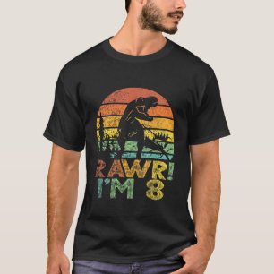 Camiseta Niños Rawr Im 8 Dinosaurios T Rex Niños De 8 Años