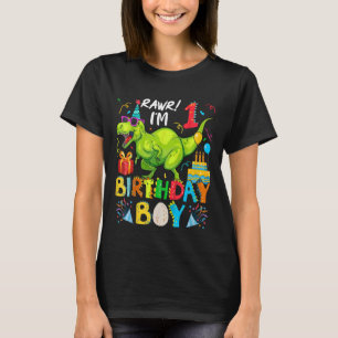 Camiseta Niños Rawr Soy el primer niño cumpleaños Dinosauri
