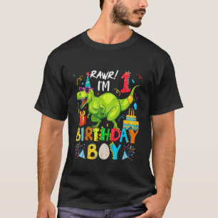 Camiseta Niños Rawr Soy el primer niño cumpleaños Dinosauri