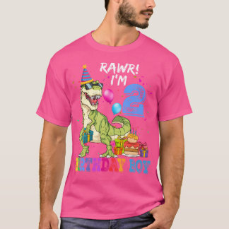 Camiseta Niños Rawr Tengo 2 Años, Niño De Cumpleaños T Rex 