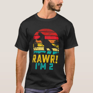 Camiseta Niños Rawr Tengo 2 Dinosaurios Rex 2 años Segundo