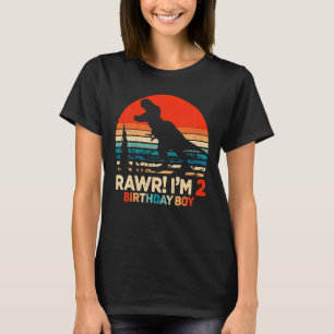 Camiseta Niños Rawr Tengo 2 Rex 2 años Segundo Nacimiento N