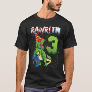 Camiseta Niños Rawr Tengo 33 años de dinosaurio sosteniendo