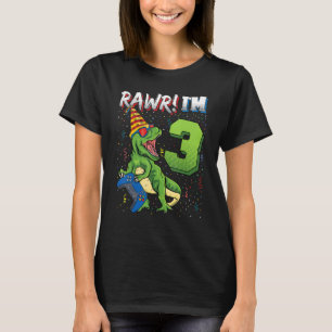 Camiseta Niños Rawr Tengo 33 años de dinosaurio sosteniendo