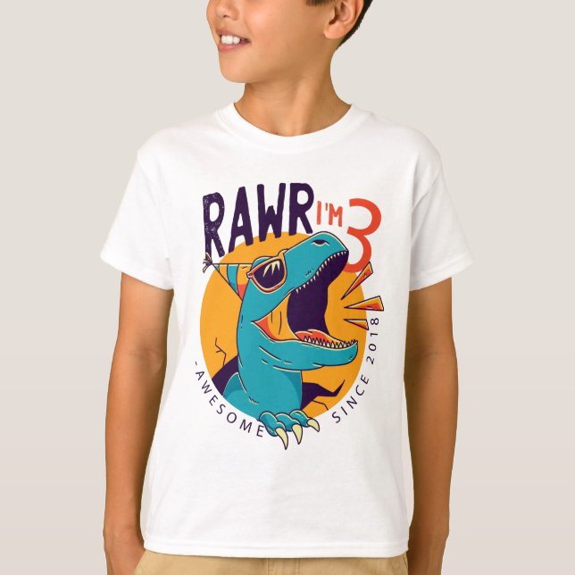Camiseta Niños Rawr Tengo 33 años T Rex Dinosaur Gift (Anverso)