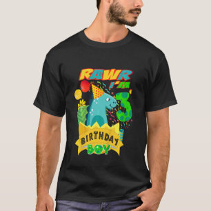 Camiseta Niños Rawr Tengo 3 Años Dino Rex Niño 3 Años Ol