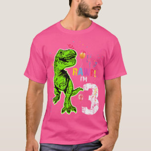 Camiseta Niños Rawr Tengo 3 Años Dinosaurio De Cumpleaños D