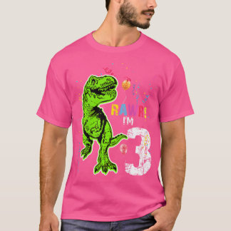 Camiseta Niños Rawr Tengo 3 Años Dinosaurio De Cumpleaños D