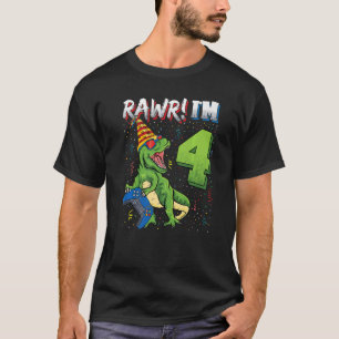 Camiseta Niños Rawr Tengo 44 Años de Dinosaurio con Vida