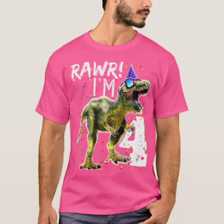 Camiseta Niños Rawr Tengo 44 Años Fiesta De Dinosaurios Rex