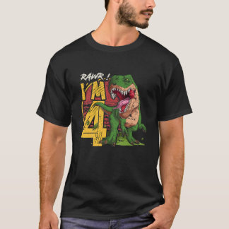 Camiseta Niños Rawr Tengo 44 Años T Rex Dinosaur Decora