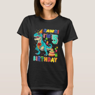 Camiseta Niños Rawr Tengo 5 años Rex Fiesta de Dinosaurio d