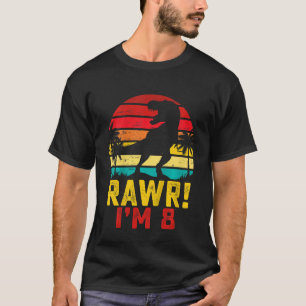 Camiseta Niños Rawr Tengo 8 Años Dinosaur Rex 8th B