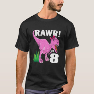 Camiseta Niños Rawr Tengo 8 Dinosaurios T Rex 8 Años