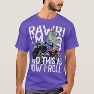 Camiseta Niños Rawr Tengo 9 años de edad Regalo de cumpleañ
