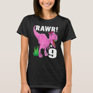 Camiseta Niños Rawr Tengo 9 Dinosaurios Rex Noveno Niño Gi